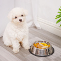 Stainless steel dog food bowl custom Fall resistant and non-slip dog feeding bowl